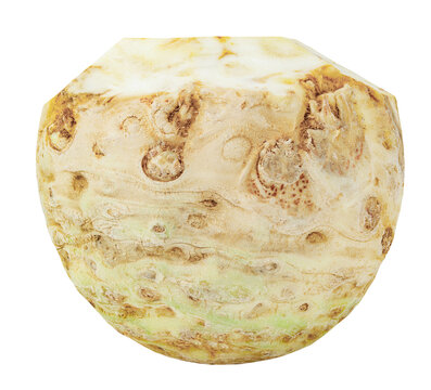 Celery root, side view, isolated on transparent background