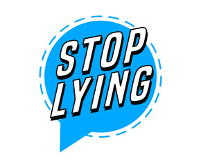 Colorful vector flat design banner stop lying. This sign is well adapted for web design.