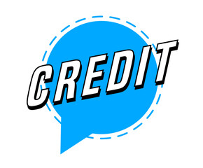 Colorful vector flat design banner credit. This sign is well adapted for web design.