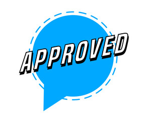 Colorful vector flat design banner approved. This sign is well adapted for web design.