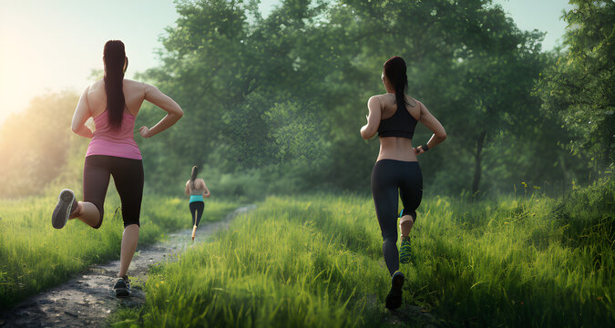 frau rennt läuft laufsport joggen joggerin joggen generative ki