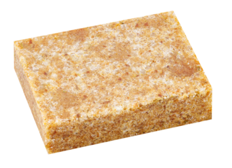 Broth briquetted pressed meat concentrate, isolated on transparent background .