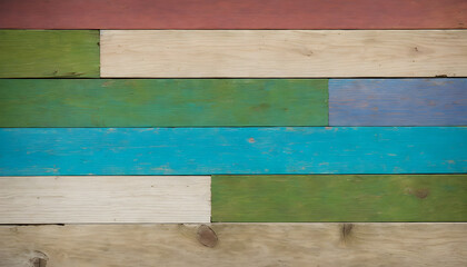 Fototapeta na wymiar Multicolored background from boards. Colorful wooden texture. rainbow wood texture. wood plank background. Wooden colorful banner. Generative AI