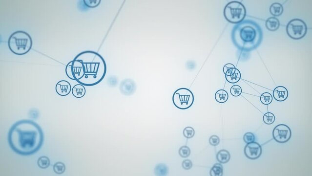 Shopping carts on background, online business and modern consumer lifestyle concept