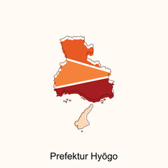 Prefektur Hyogo map. Blank vector map of the Country. Borders of Japan for your infographic. Vector illustration. design template