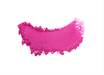 Eye shadow fuchsia pink colored smudge white isolated background