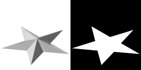 3D rendering illustration of an army star insignia