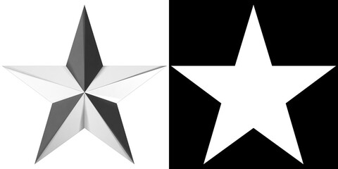 3D rendering illustration of an army star insignia
