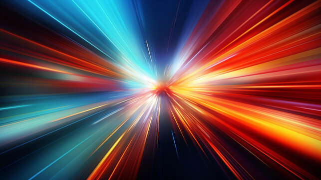 Abstract background with speedy motion blur creating flashy pattern of straight lines