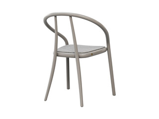 Midcentury steam-bent wooden chair with with felt seat. 3d render