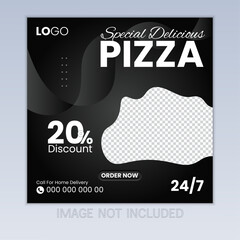 Food menu and restaurant social media post template