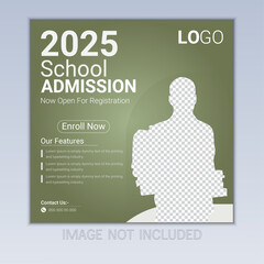 School education admission social media post  template