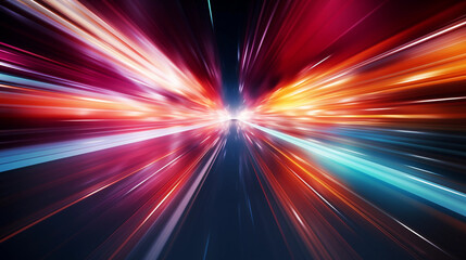 Obraz premium Abstract background with speedy motion blur creating flashy pattern of straight lines