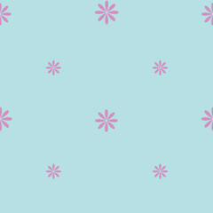 
seamless repeat pattern with simple cute purple flowers on a teal back ground perfect for fabric, scrap booking, wallpaper, gift wrap projects
