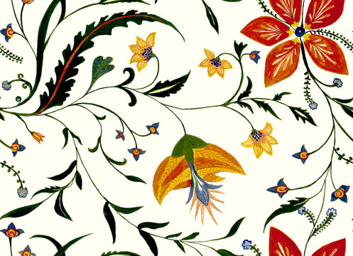 seamless pattern chintz floral pattern.Overall running print spring style textile nature little seamless vintage drawing rose decoration silhouette floral abstract beautiful fabric delicate background