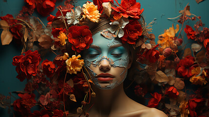 Enigmatic Floral Reverie: Surrealistic Portraits of Femininity