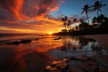 Fototapeta na wymiar Amazing tropical beach in vibrant colors