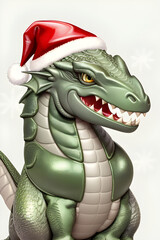 Christmas dragon, symbol of 2024, generative ai	