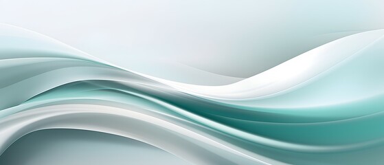 Fototapeta premium abstract silver green background with waves - generative ai