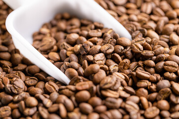 Roasted coffee beans pattern texture