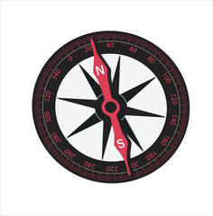 compass on white background