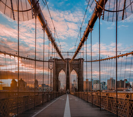 sunrise at the Brooklyn Bridge New York