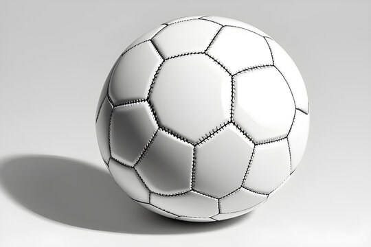 A white soccer ball on a light background.