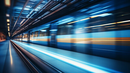 Fototapeta na wymiar blurred background metro escalator