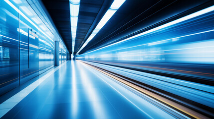 Obraz premium blurred background metro escalator