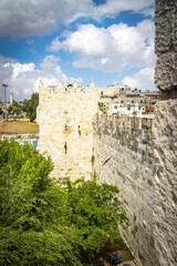 Obraz premium old city wall, jerusalem, rampart, ramparts walk, israel, middle east