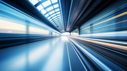 Fototapeta premium blurred background metro escalator
