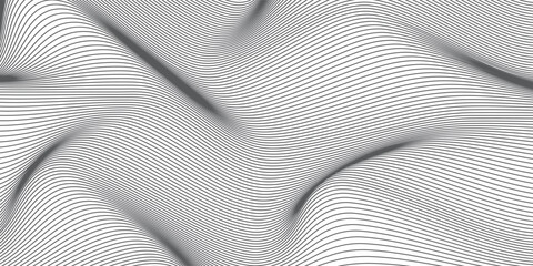 black and white wavy stripes background. Vector illustration