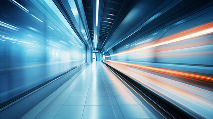 Fototapeta premium blurred background metro escalator