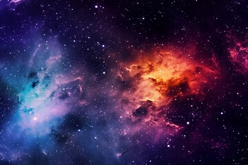 Fototapeta premium Abstract representation of the night sky, brimming with stars, nebulae, and galaxies. Generative AI