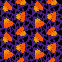 Halloween seamless pumpkins pattern for fabrics and wrapping paper and clothes print