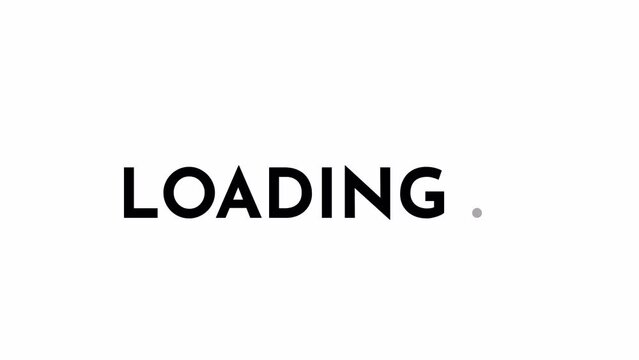 Simple work in progress black and white loading animation. Installing program outline 2D text indicator 4K video loader motion graphic. Version upgrade status. Download, upload animated gif