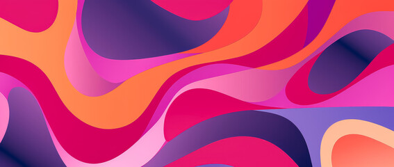 Colorful wavy pattern, ad posters, retro futurism, dark navy and purple.