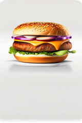 Closeup of a delicious hamburger