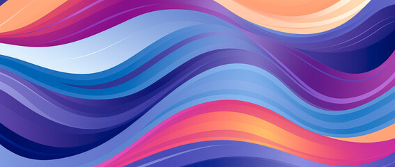 Colorful wavy pattern, ad posters, retro futurism, dark navy and purple.