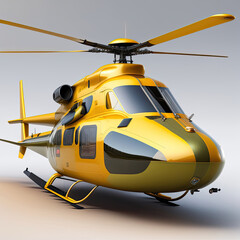 Closeup of a shiny helicopter