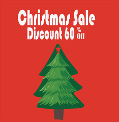 Naklejka na ściany i meble Christmast sale promotion banner