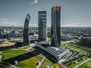 Skyscrapers of Milan drone photography