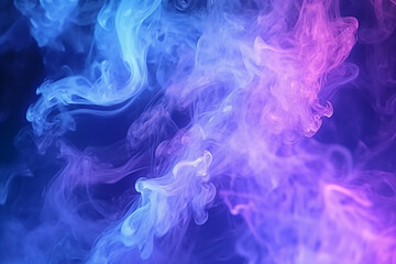 Obraz premium Illuminated smoke-filled darkness with captivating purple and blue searchlights. Generative AI