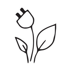 power socket. electricity. eco. nature. protect electricity. economy. benefit. preserve nature. vector illustration. on a white background.