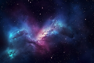 Obraz na płótnie Canvas Night sky abstract background - Universe filled with stars, nebula and galaxy Generative AI