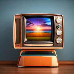 Front view of a vintage tv