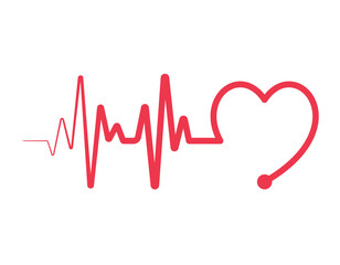 Heartbeat Line Illustration EPS Vector - obrazy, fototapety, plakaty