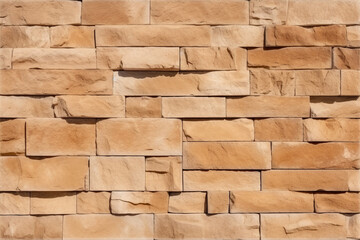 Sandstone facade seamless pattern on a textured stone wall brick background. Generative AI
