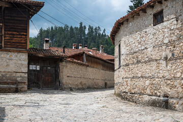 Obraz premium Typical Street and old houses in town of Koprivshtitsa,Bulgaria