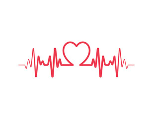 Heartbeat Line Illustration EPS Vector